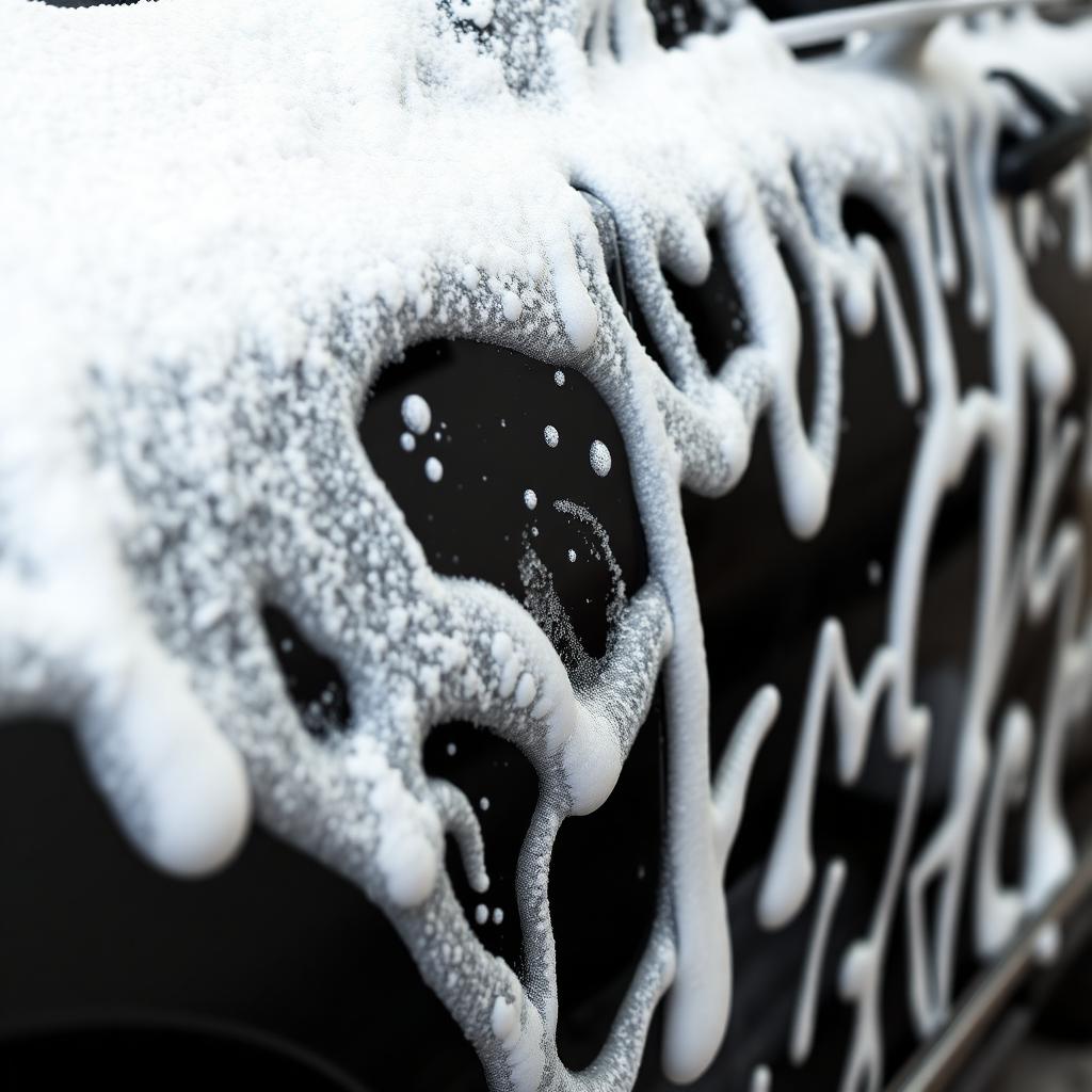 Foam wash on glossy paint